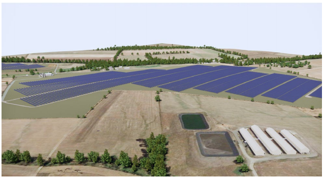 Site design proposal for the 70 MW Solar Project in Franklin County, PA. Image: Lightsource BP