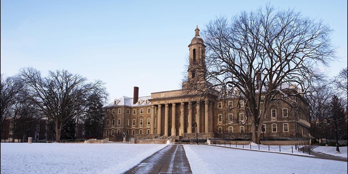 Old Main with snow